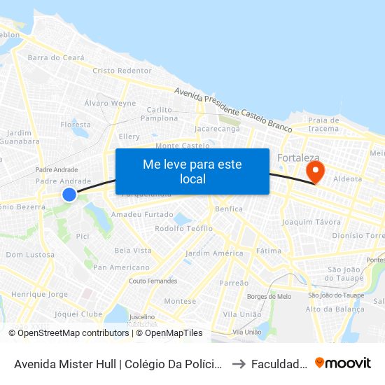 Avenida Mister Hull | Colégio Da Polícia Militar Do Ceará - Padre Andrade to Faculdade Ari De Sá map