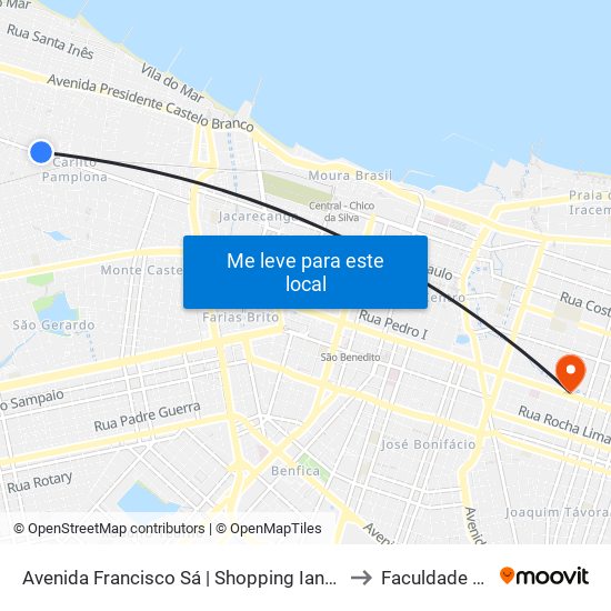 Avenida Francisco Sá | Shopping Iandê - Carlito Pamplona to Faculdade Ari De Sá map
