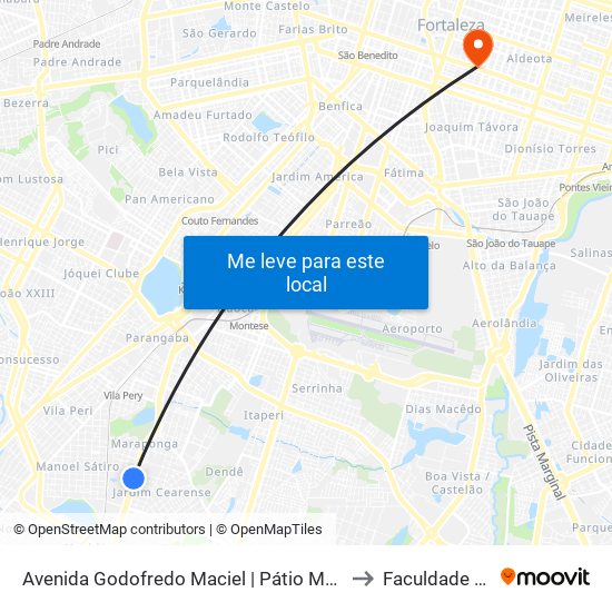 Avenida Godofredo Maciel | Pátio Maraponga - Maraponga to Faculdade Ari De Sá map