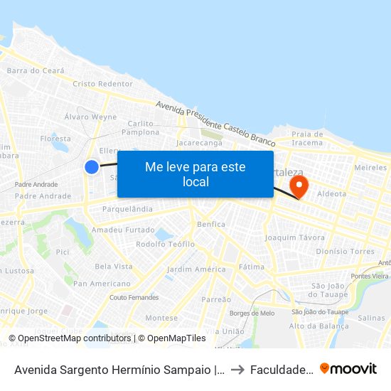 Avenida Sargento Hermínio Sampaio | Assaí - Presidente Kennedy to Faculdade Ari De Sá map