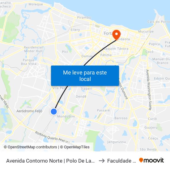 Avenida Contorno Norte | Polo De Lazer - Conjunto Esperança to Faculdade Ari De Sá map