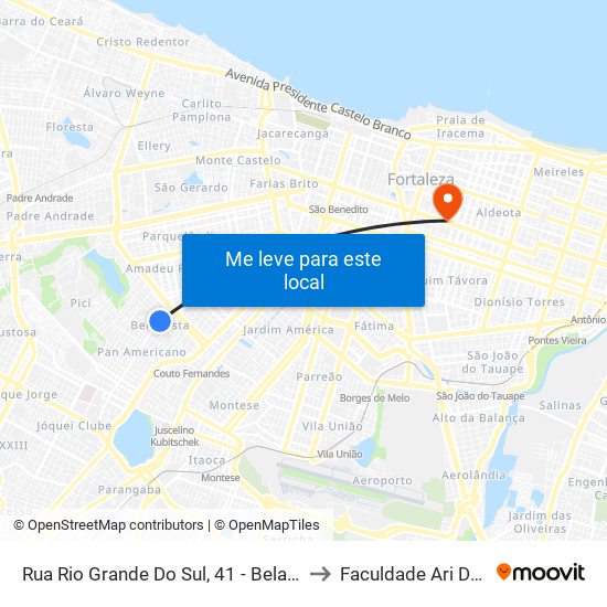 Rua Rio Grande Do Sul, 41 - Bela Vista to Faculdade Ari De Sá map
