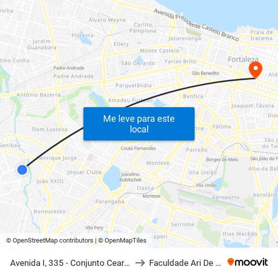 Avenida I, 335 - Conjunto Ceará I to Faculdade Ari De Sá map