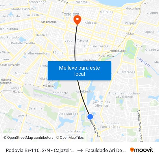 Rodovia Br-116, S/N - Cajazeiras to Faculdade Ari De Sá map