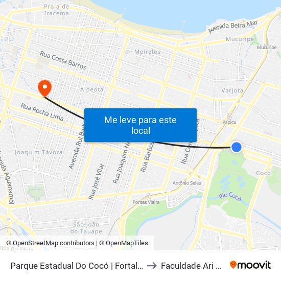 Parque Estadual Do Cocó | Fortaleza Bus to Faculdade Ari De Sá map