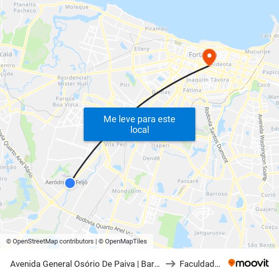 Avenida General Osório De Paiva | Baratão Supermercado - Siqueira to Faculdade Ari De Sá map