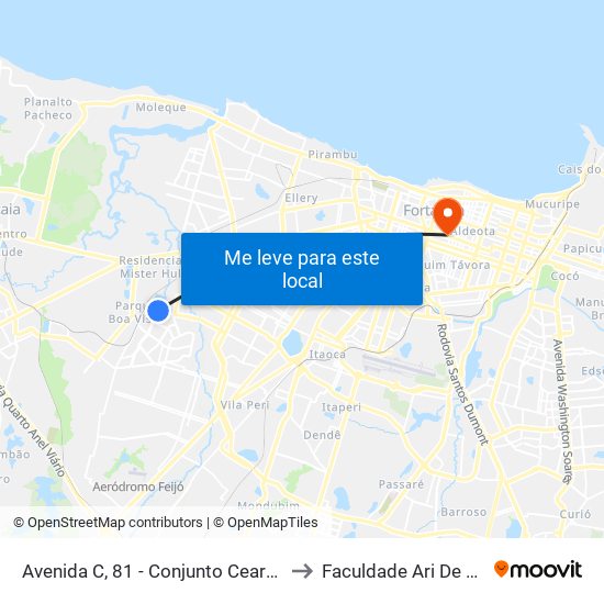 Avenida C, 81 - Conjunto Ceará I to Faculdade Ari De Sá map