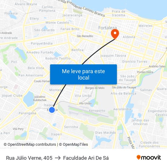 Rua Júlio Verne, 405 to Faculdade Ari De Sá map
