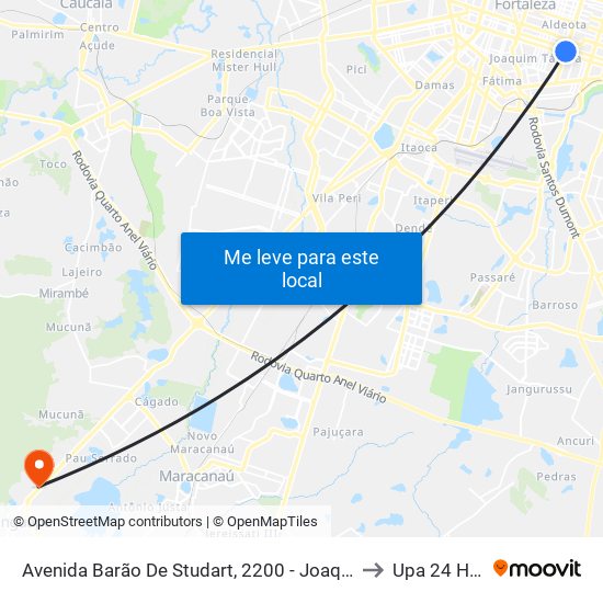 Avenida Barão De Studart, 2200 - Joaquim Távora to Upa 24 Horas map