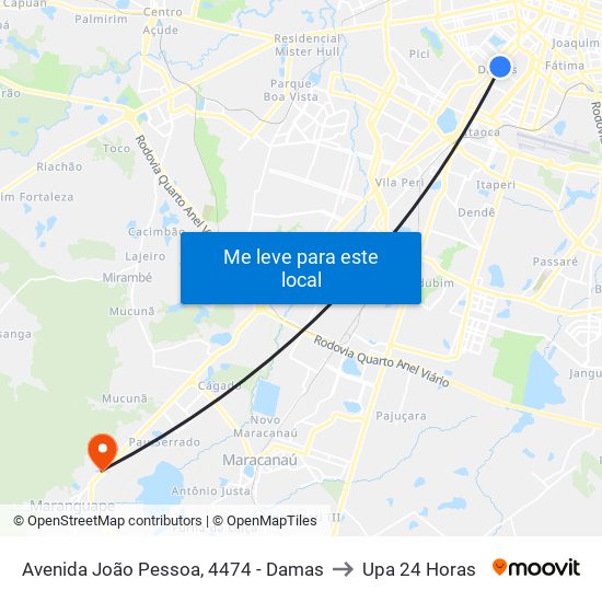 Avenida João Pessoa, 4474 - Damas to Upa 24 Horas map