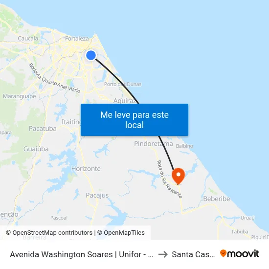 Avenida Washington Soares | Unifor - Engenheiro Luciano Cavalcante to Santa Casa Cascavel map