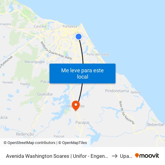 Avenida Washington Soares | Unifor - Engenheiro Luciano Cavalcante to Upa 24h map