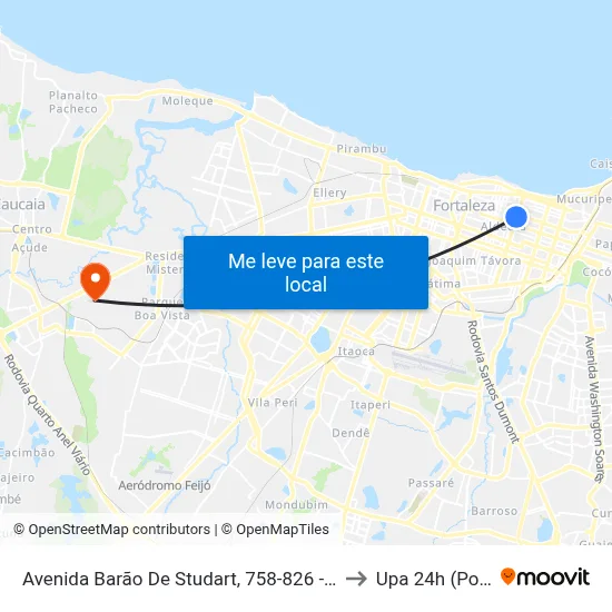 Avenida Barão De Studart, 758-826 - Aldeota to Upa 24h (Potira) map