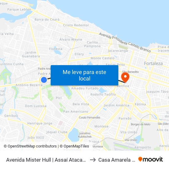Avenida Mister Hull | Assaí Atacadista (Seletivo) - Padre Andrade to Casa Amarela Eusélio Oliveira map