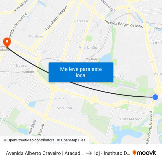 Avenida Alberto Craveiro | Atacadão - Dias Macedo to Idj - Instituto Dom José map