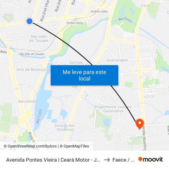 Avenida Pontes Vieira | Ceará Motor - Joaquim Távora to Faece / Fafor map