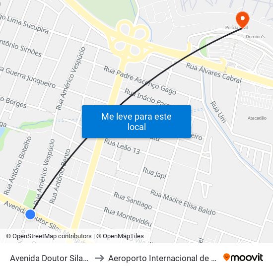 Avenida Doutor Silas Munguba | Praça Da Cruz Grande (Seletivo) - Itaperi to Aeroporto Internacional de Fortaleza / Pinto Martins (FOR) (Aeroporto Internacional de Fortaleza / P map