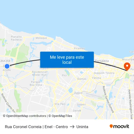 Rua Coronel Correia | Enel - Centro to Uninta map