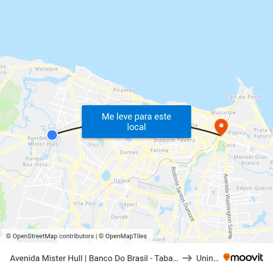 Avenida Mister Hull | Banco Do Brasil - Tabapuá to Uninta map