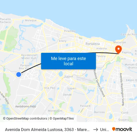 Avenida Dom Almeida Lustosa, 3363 - Marechal Rondon to Uninta map