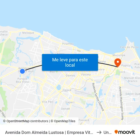 Avenida Dom Almeida Lustosa | Empresa Vitória - Parque Albano to Uninta map