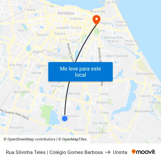 Rua Silvinha Teles | Colégio Gomes Barbosa to Uninta map