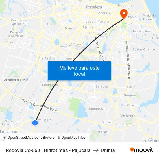 Rodovia Ce-060 | Hidrotintas - Pajuçara to Uninta map