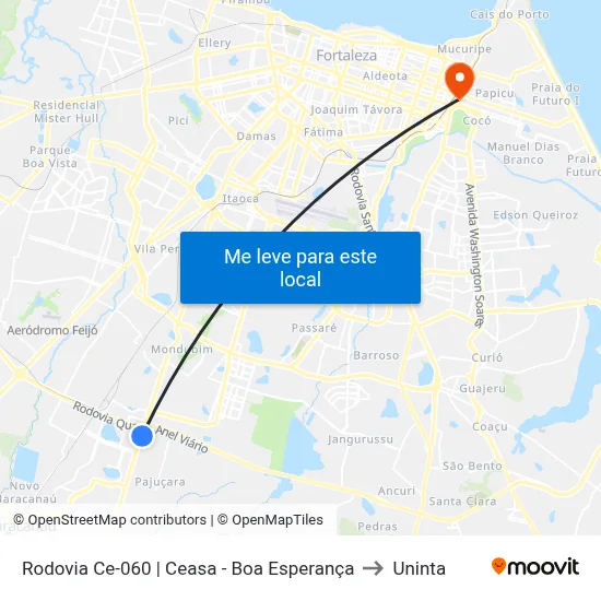Rodovia Ce-060 | Ceasa - Boa Esperança to Uninta map