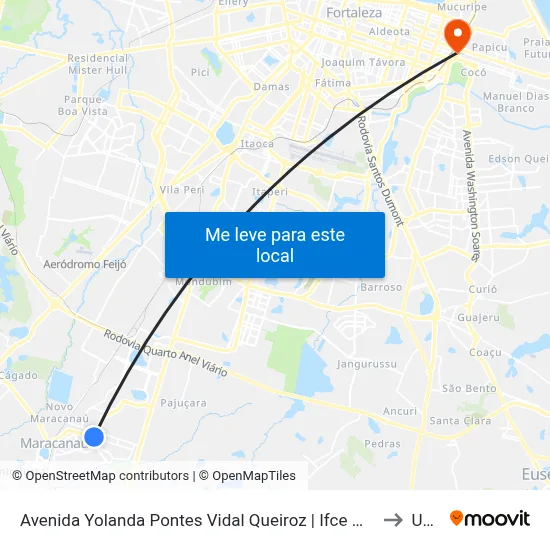 Avenida Yolanda Pontes Vidal Queiroz | Ifce Maracanaú - Distrito Industrial I to Uninta map