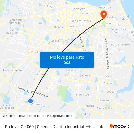 Rodovia Ce-060 | Celene - Distrito Industrial to Uninta map