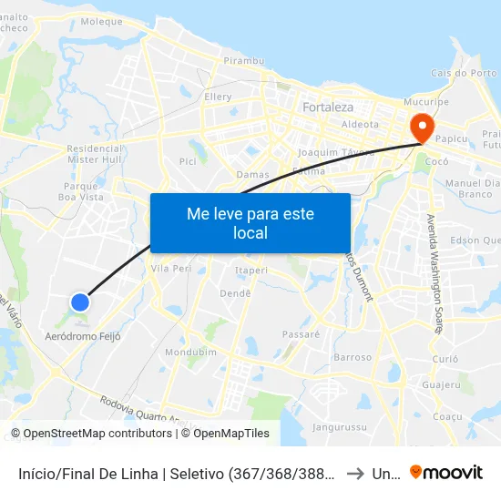 Início/Final De Linha | Seletivo (367/368/388) - Conjunto Tatumandé to Uninta map