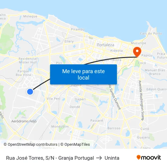 Rua José Torres, S/N - Granja Portugal to Uninta map