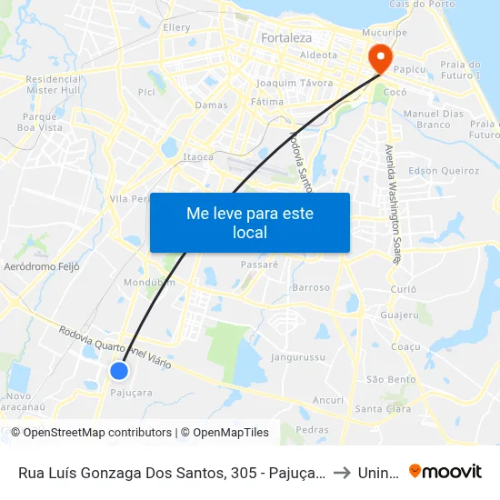 Rua Luís Gonzaga Dos Santos, 305 - Pajuçara to Uninta map