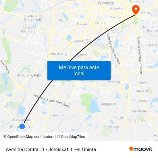 Avenida Central, 1 - Jereissati I to Uninta map