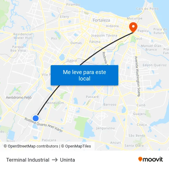 Terminal Industrial to Uninta map