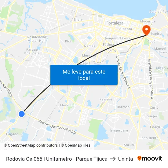 Rodovia Ce-065 | Unifametro - Parque Tijuca to Uninta map