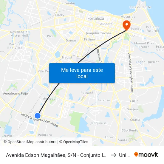 Avenida Edson Magalhães, S/N - Conjunto Industrial to Uninta map