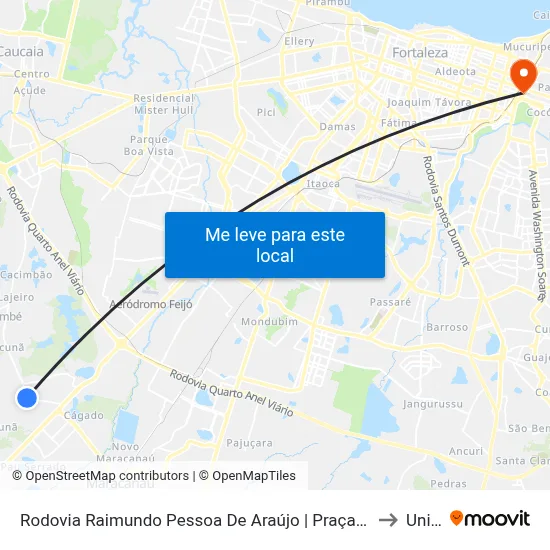 Rodovia Raimundo Pessoa De Araújo | Praça Mucunã - Mucunã to Uninta map