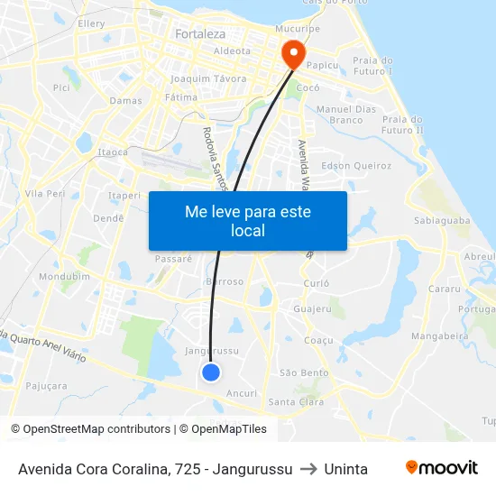 Avenida Cora Coralina, 725 - Jangurussu to Uninta map