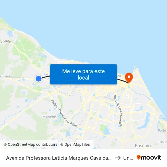 Avenida Professora Leticia Marques Cavalcante, 1326 - Capuan to Uninta map