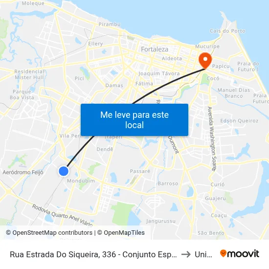 Rua Estrada Do Siqueira, 336 - Conjunto Esperança to Uninta map