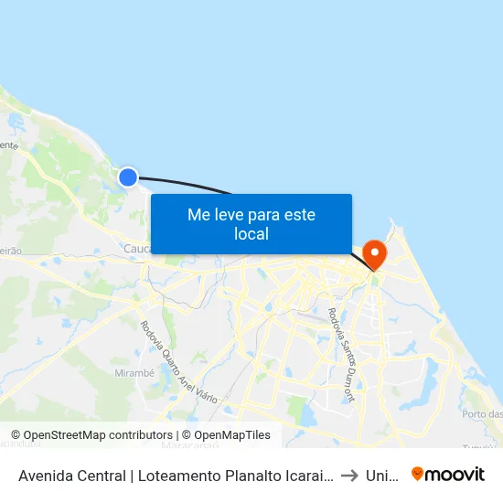 Avenida Central | Loteamento Planalto Icarai II | Icaraí to Uninta map