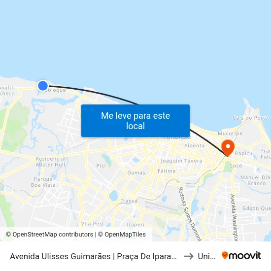 Avenida Ulisses Guimarães | Praça De Iparana - Iparana to Uninta map