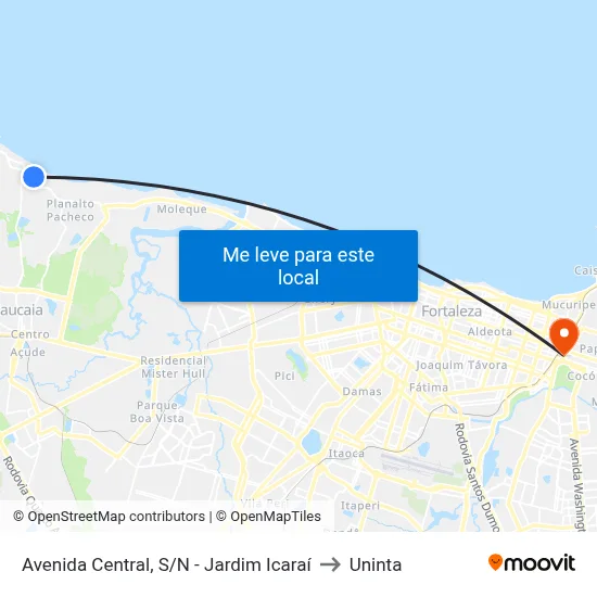 Avenida Central, S/N - Jardim Icaraí to Uninta map