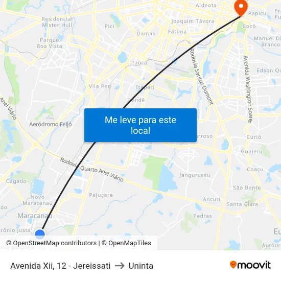 Avenida Xii, 12 - Jereissati to Uninta map