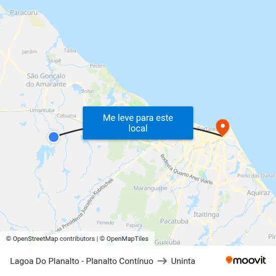 Lagoa Do Planalto - Planalto Contínuo to Uninta map