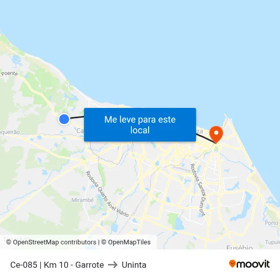 Ce-085 | Km 10 - Garrote to Uninta map