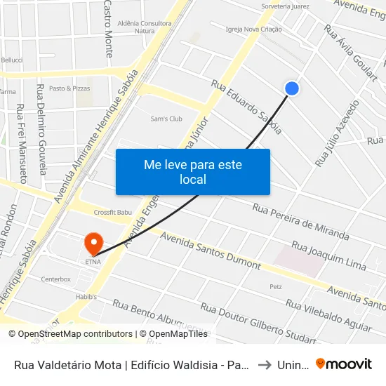 Rua Valdetário Mota | Edifício Waldisia - Papicu to Uninta map