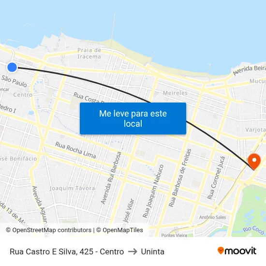 Rua Castro E Silva, 425 - Centro to Uninta map