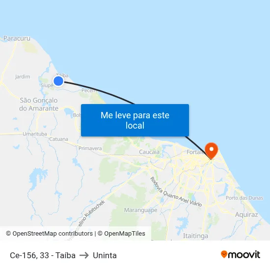 Ce-156, 33 - Taíba to Uninta map